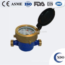 Medidor de água do único jato XDO SJB-15-20 latão dial molhado da aleta roda ISO4064 classe C